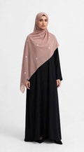 Blush pink embroidered hijab