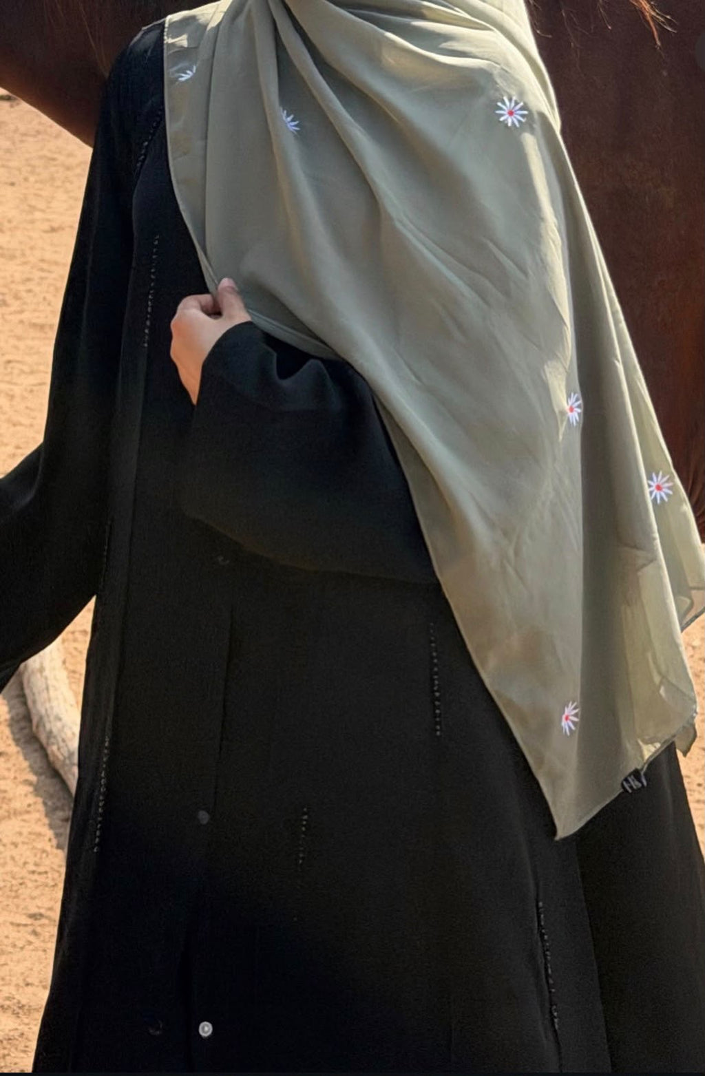 Green - Embroidered hijab